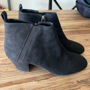Black suede ankle boots